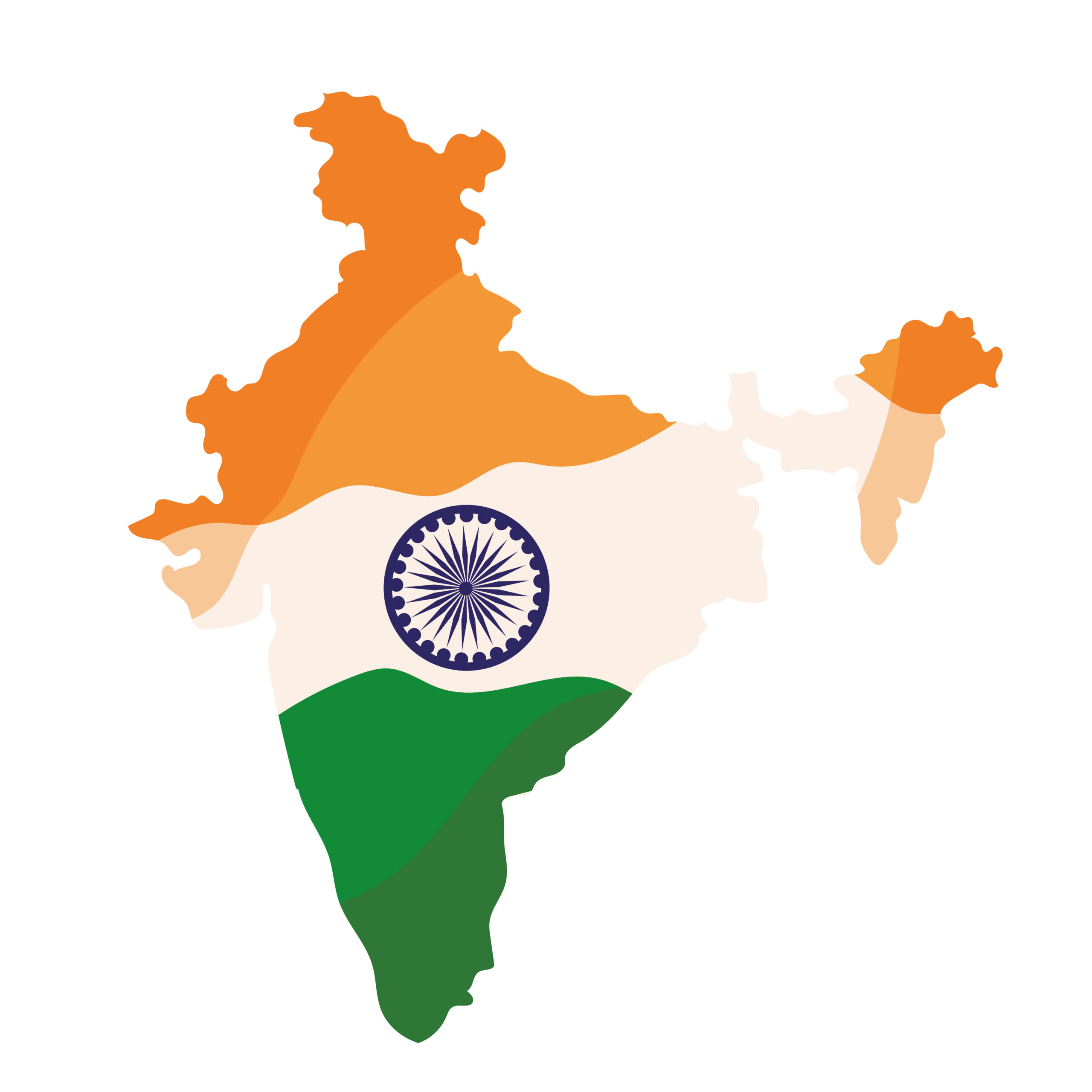 india flag in map icon